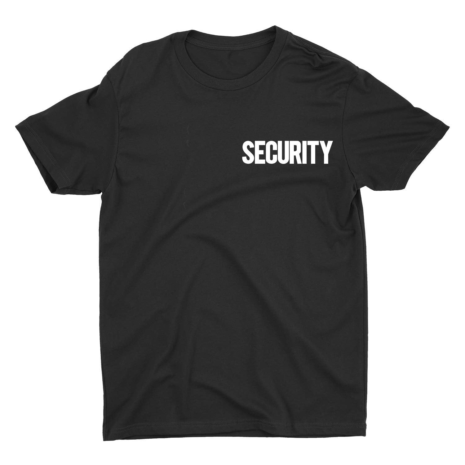 Men's Security Short Sleeve T-Shirt (Chest & Back Print, Black/White)