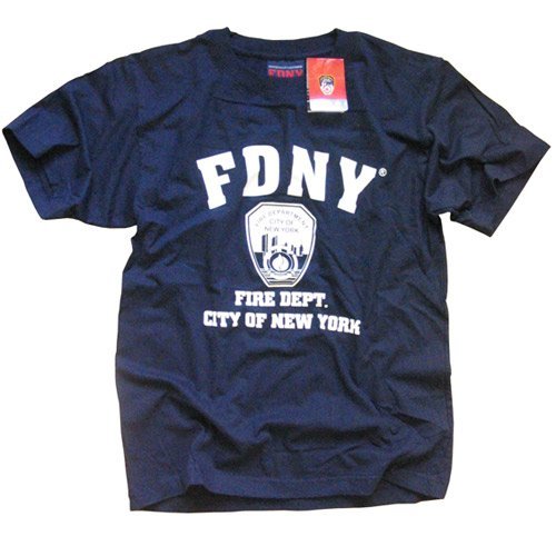 FDNY T-SHIRT, Officially Licensed Crewneck New York Fire Department Athletic Tee, Navy