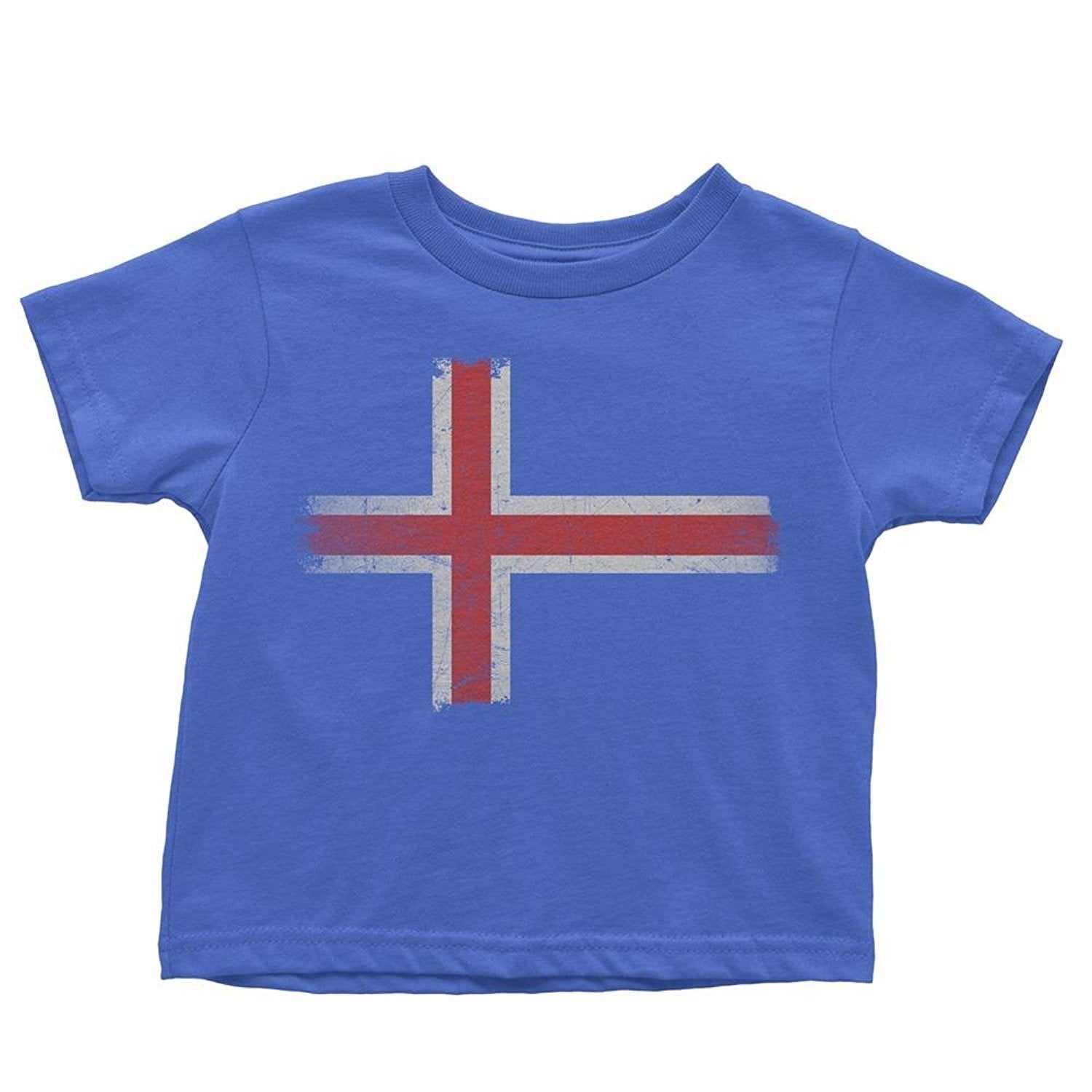 Iceland Flag Tee Blue Island Toddler Retro T-Shirt Boys