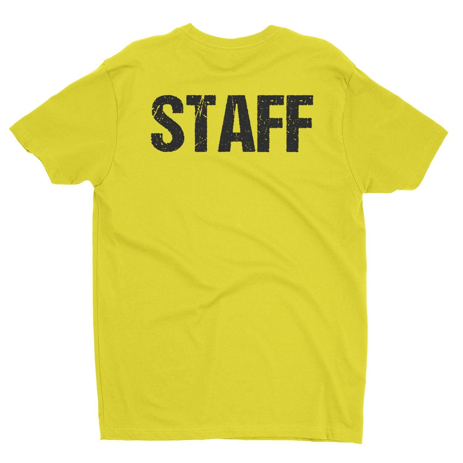 Staff Men's Short Sleeve T-Shirt (Distressed Design, Bright Yellow)