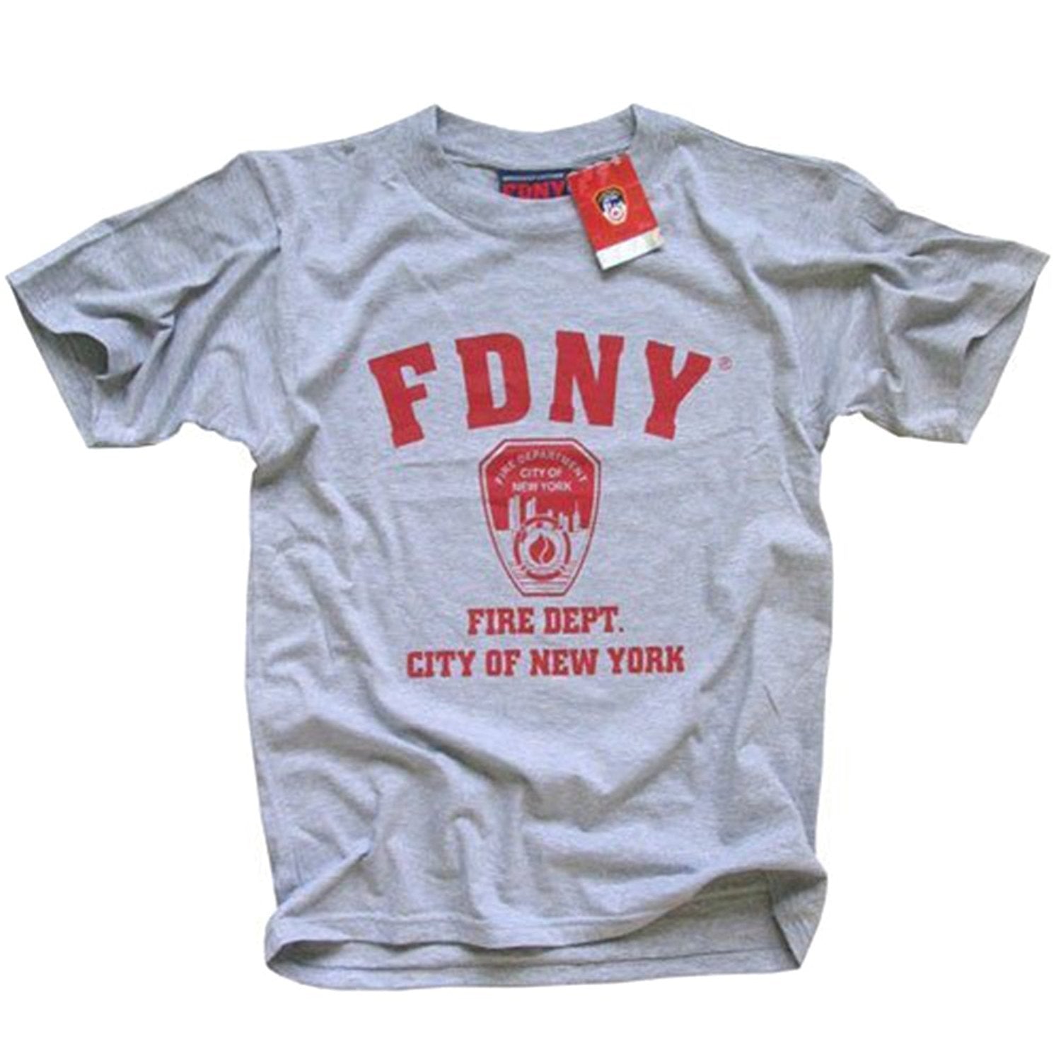 FDNY T-Shirt Men's Gray & Red Officially Licensed Tee