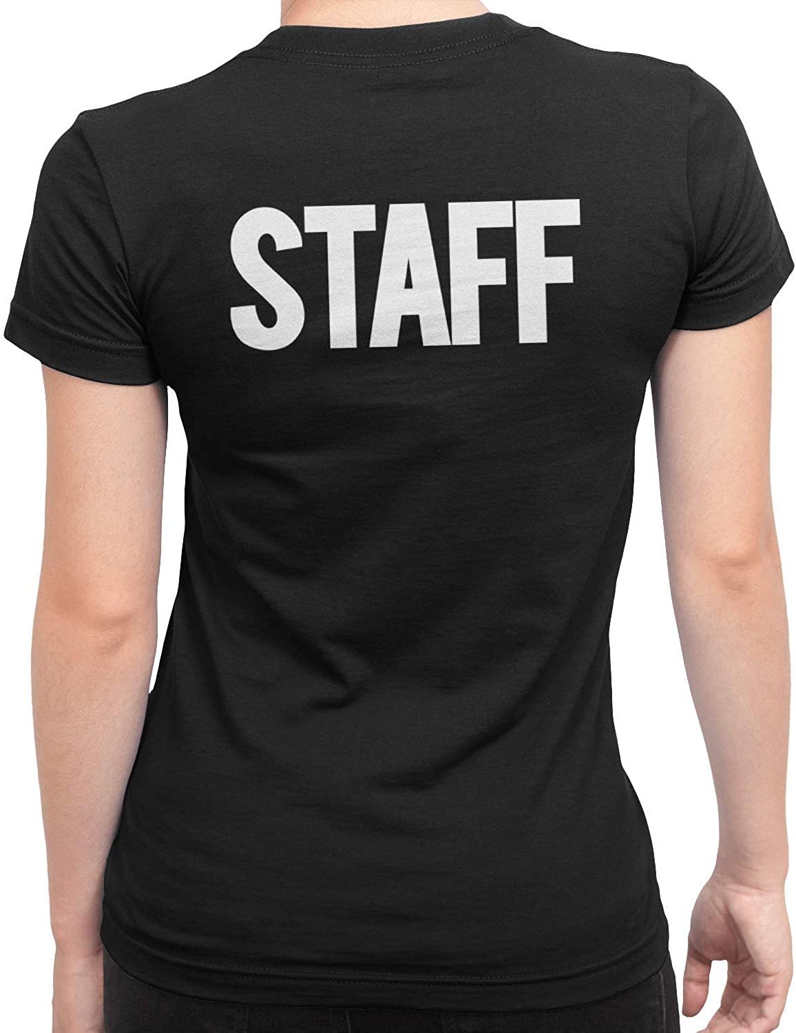 Staff Ladies Short Sleeve T-Shirt (Solid Design, Black)