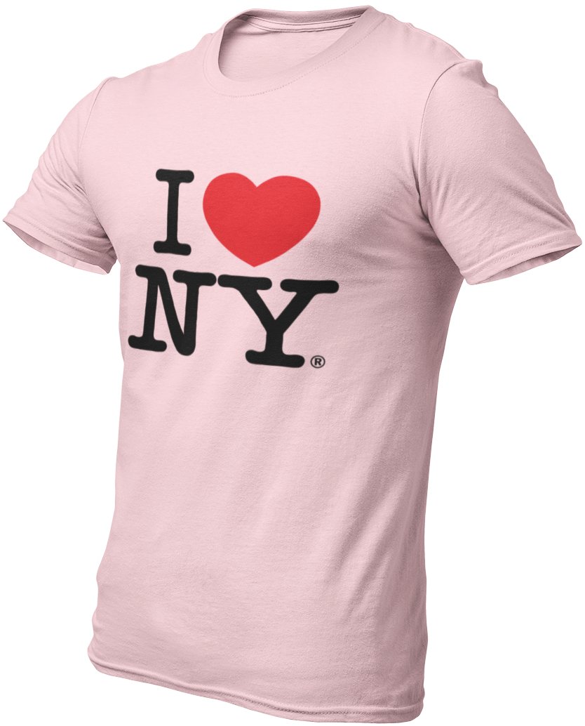 Men's I Love NY Officially Licensed Adult Unisex Tees (Light Pink)