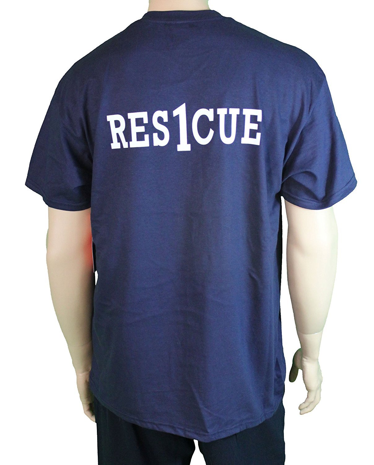 FDNY Short Sleeve with Rescue Print on back T-Shirt Navy