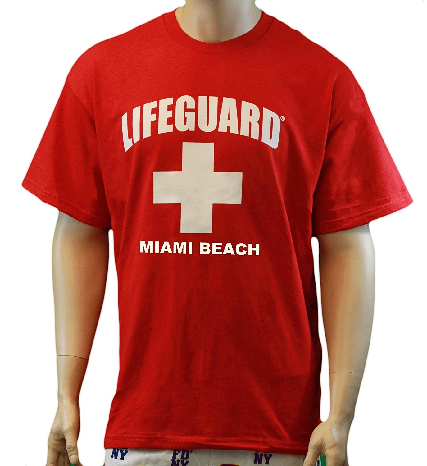 Lifeguard T-Shirt Miami Beach Official Licensed Life Guard Tee Red