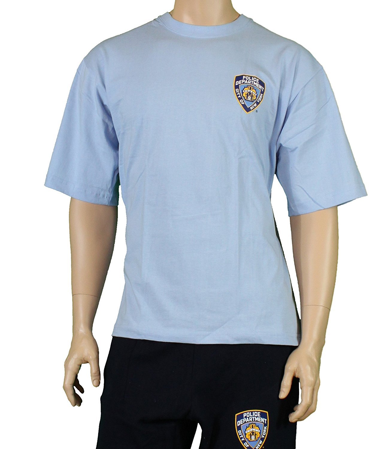 NYPD Short Sleeve New York Finest Back T-Shirt Light Blue
