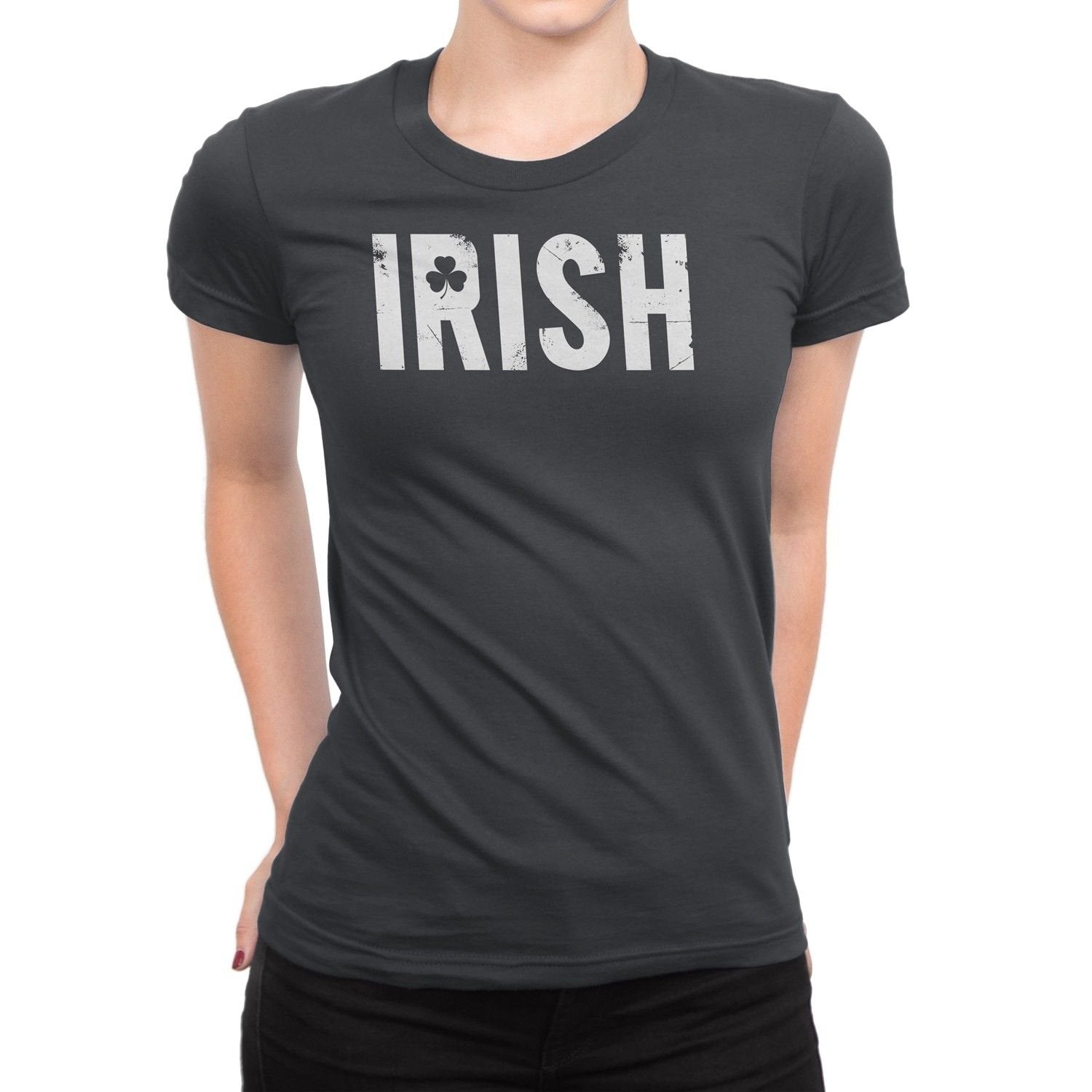 Irish Shamrock Clover Tee Ladies T-Shirt Womens Vintage Girls Retro