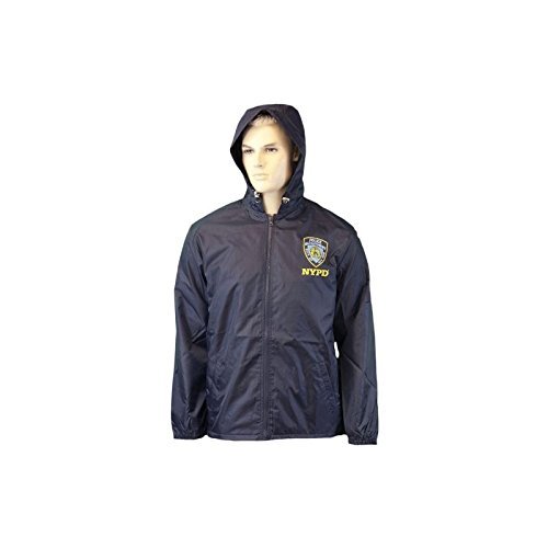NYPD Rain Coat Adult Mens Outerwear NY Police Novelty Jacket Navy Blue