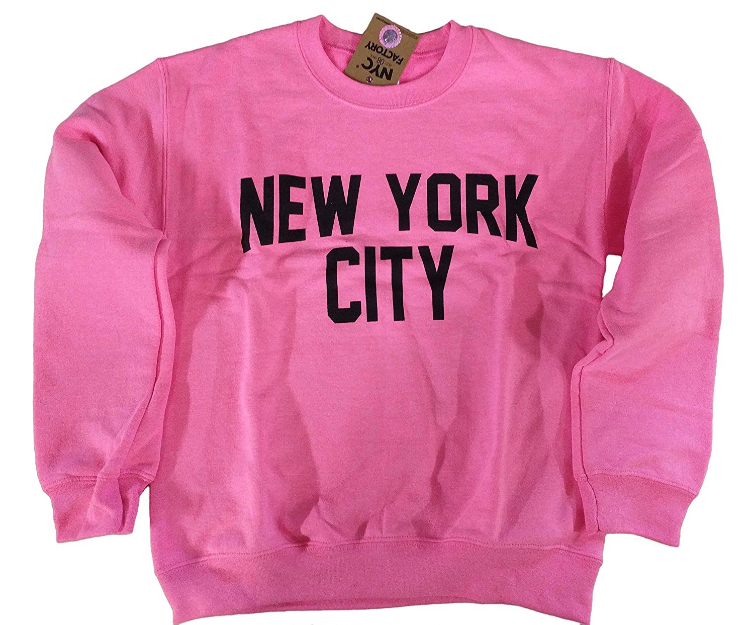 New York City Sweatshirt Screenprinted Pink Adult NYC Lennon Shirt