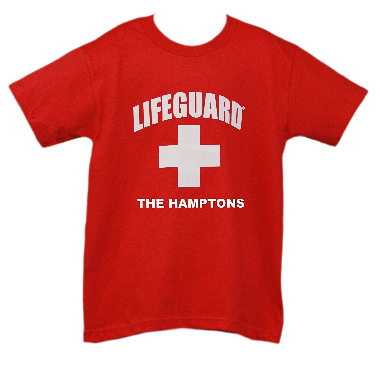Lifeguard Kids The Hamptons T-shirt Official Life Guard Tee Junior Red