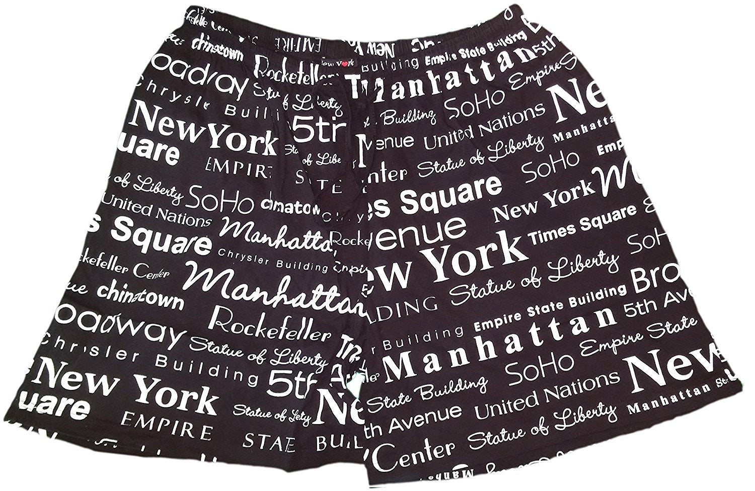 Black New York Boxer Shorts NYC Pajama Souvenir Gift Adult Unisex