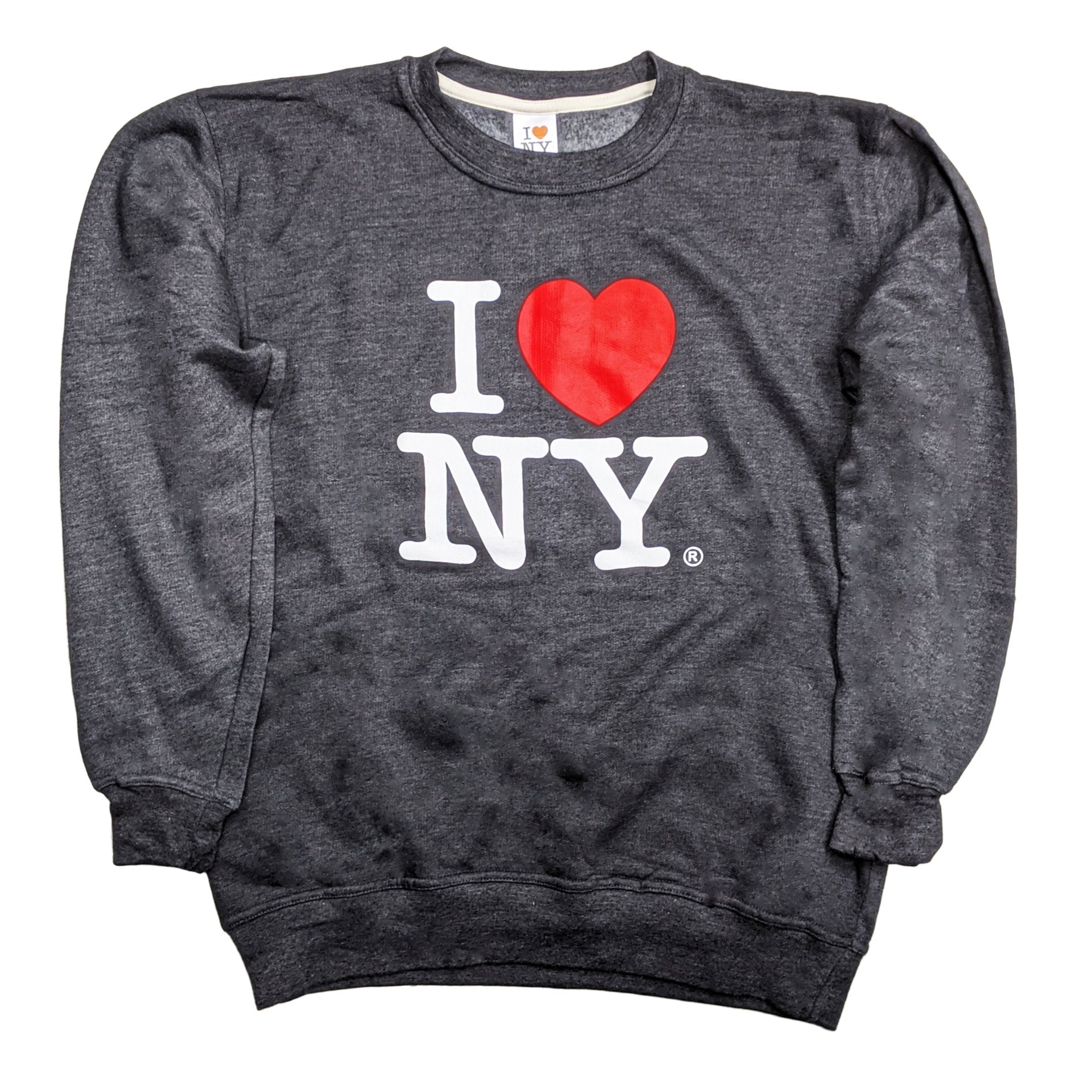 I Love NY Crewneck Sweatshirt Heather Gray Officially Licensed