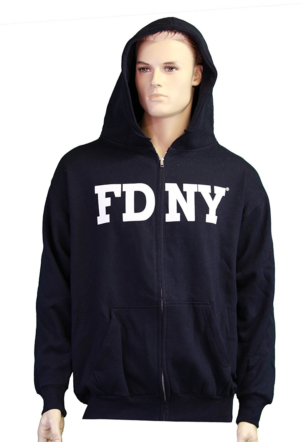 FDNY Hoodie Screen Print Fire Dept Sweatshirt Navy