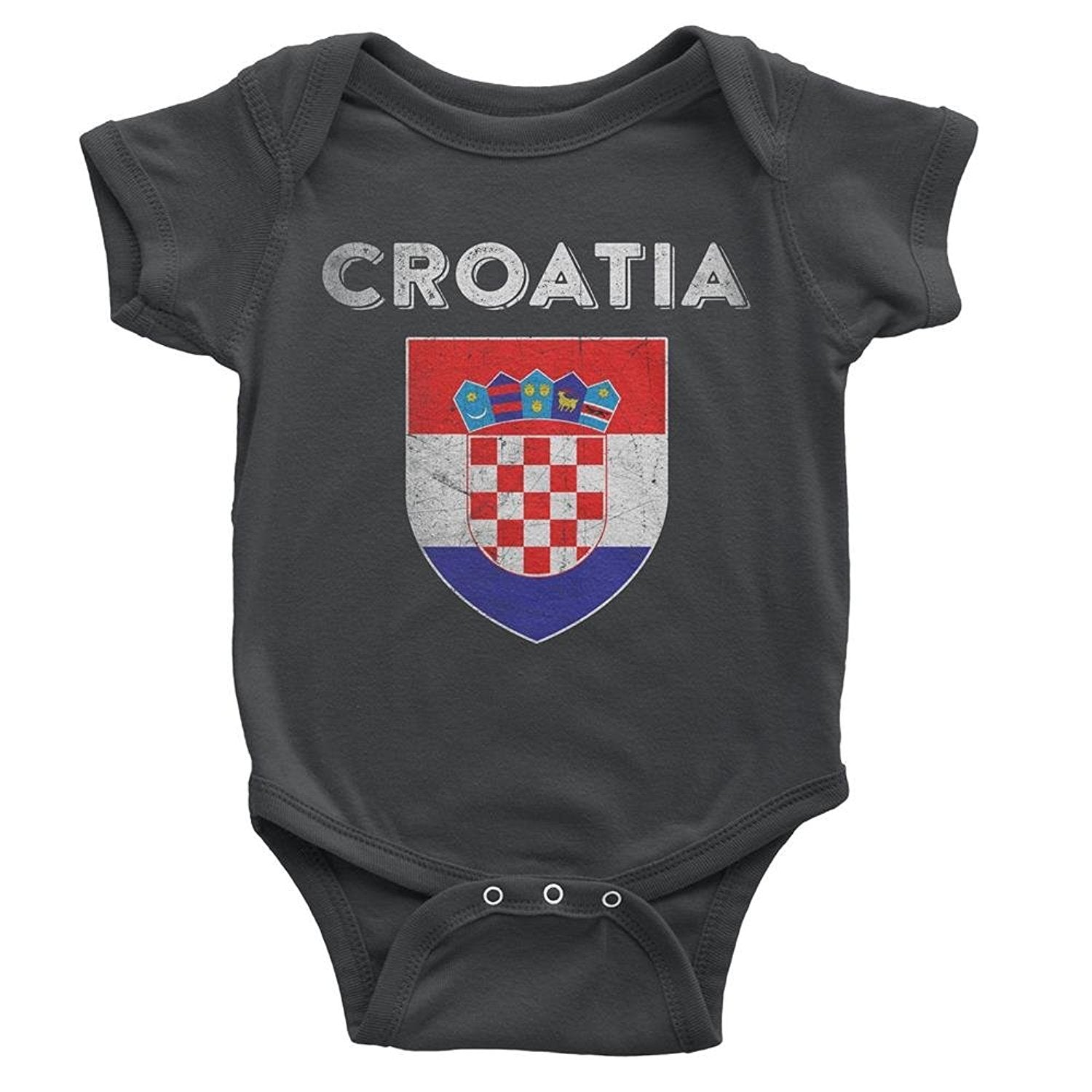 Croatia Flag T-Shirt Bodysuit Distressed Retro World Cup Soccer Shirt