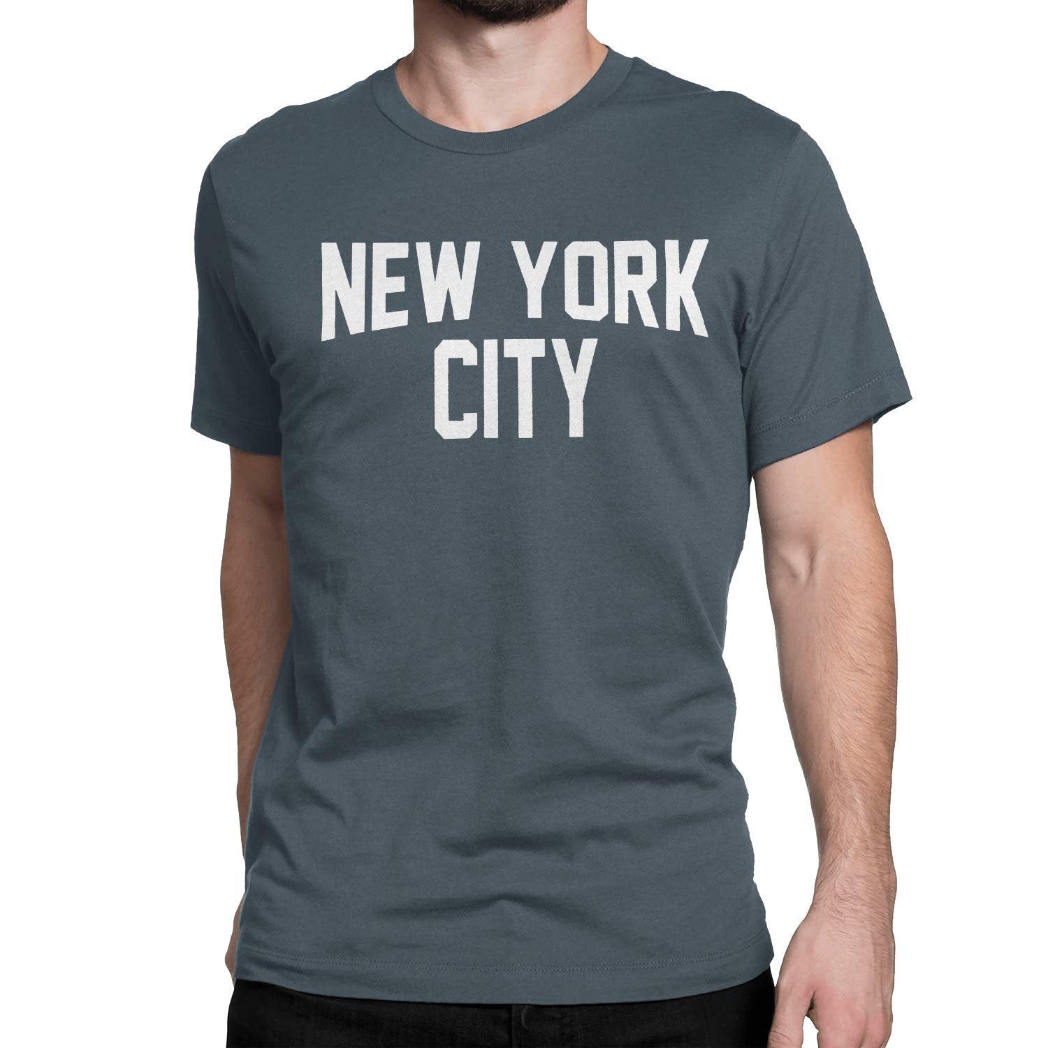 New York City Men's T-Shirt Charcoal White Lennon Gray Tee Screen Printed